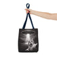 Alien Abduction Cat Tote Bag — Funny UFO Selfie Canvas Tote