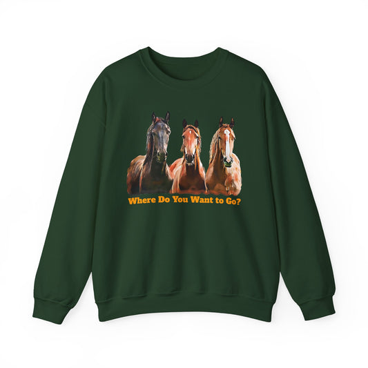 Horse Trio Crewneck Sweatshirt – Three Horses Graphic Pullover