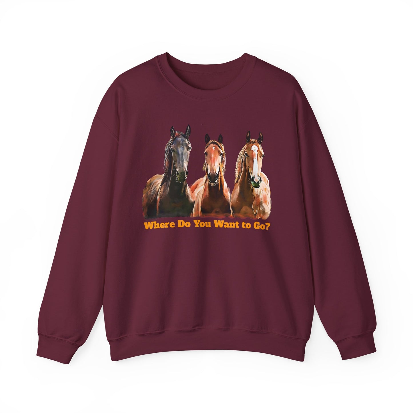 Horse Trio Crewneck Sweatshirt – Three Horses Graphic Pullover