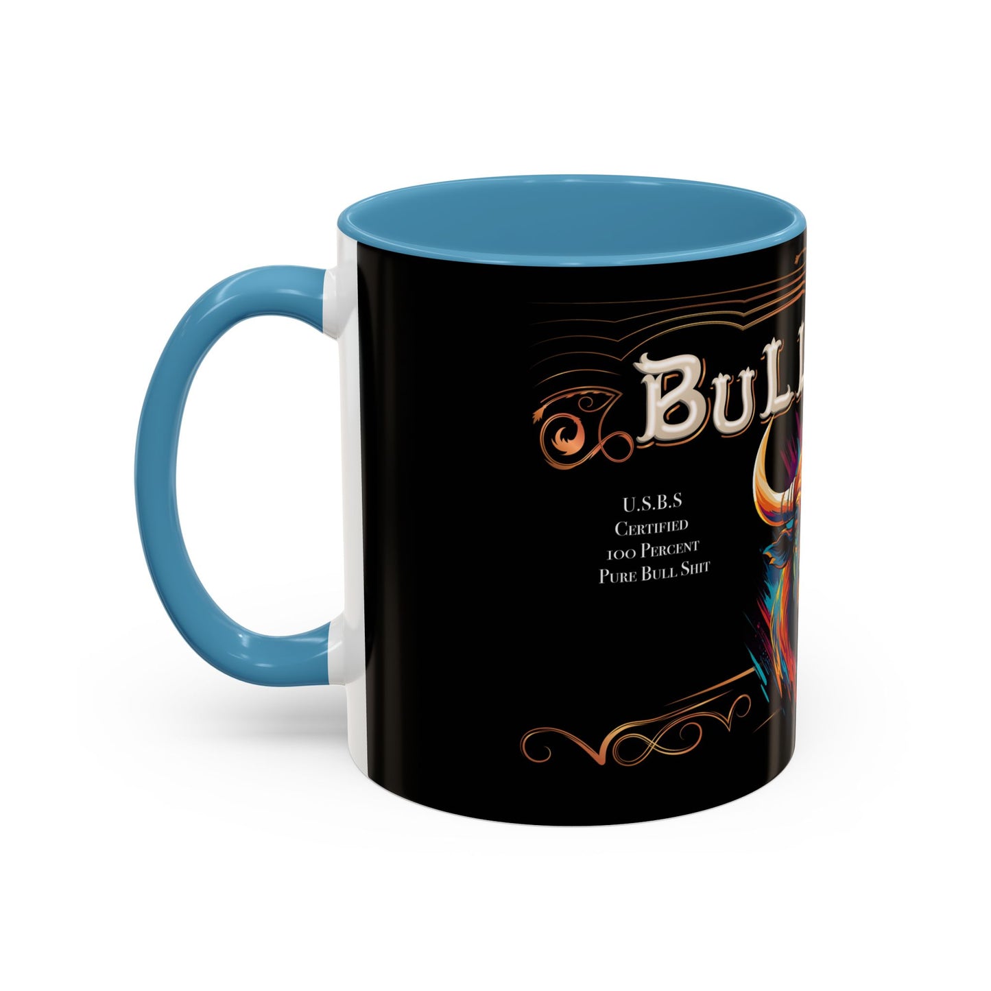 Bull Shit Coffee Mug - Colorful Bull Illustration Accent Mug (11/15oz)
