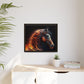 Fiery Stallion Horse Wall Art- Framed Matte Canvas