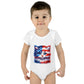 American Flag Kitten Infant Bodysuit — Patriotic Baby Onesie