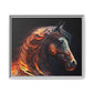 Fiery Stallion Horse Wall Art- Framed Matte Canvas