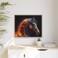 Fiery Stallion Horse Wall Art- Framed Matte Canvas
