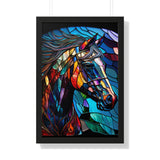 Stained Glass Horse Framed Poster – Colorful Equine Art Print