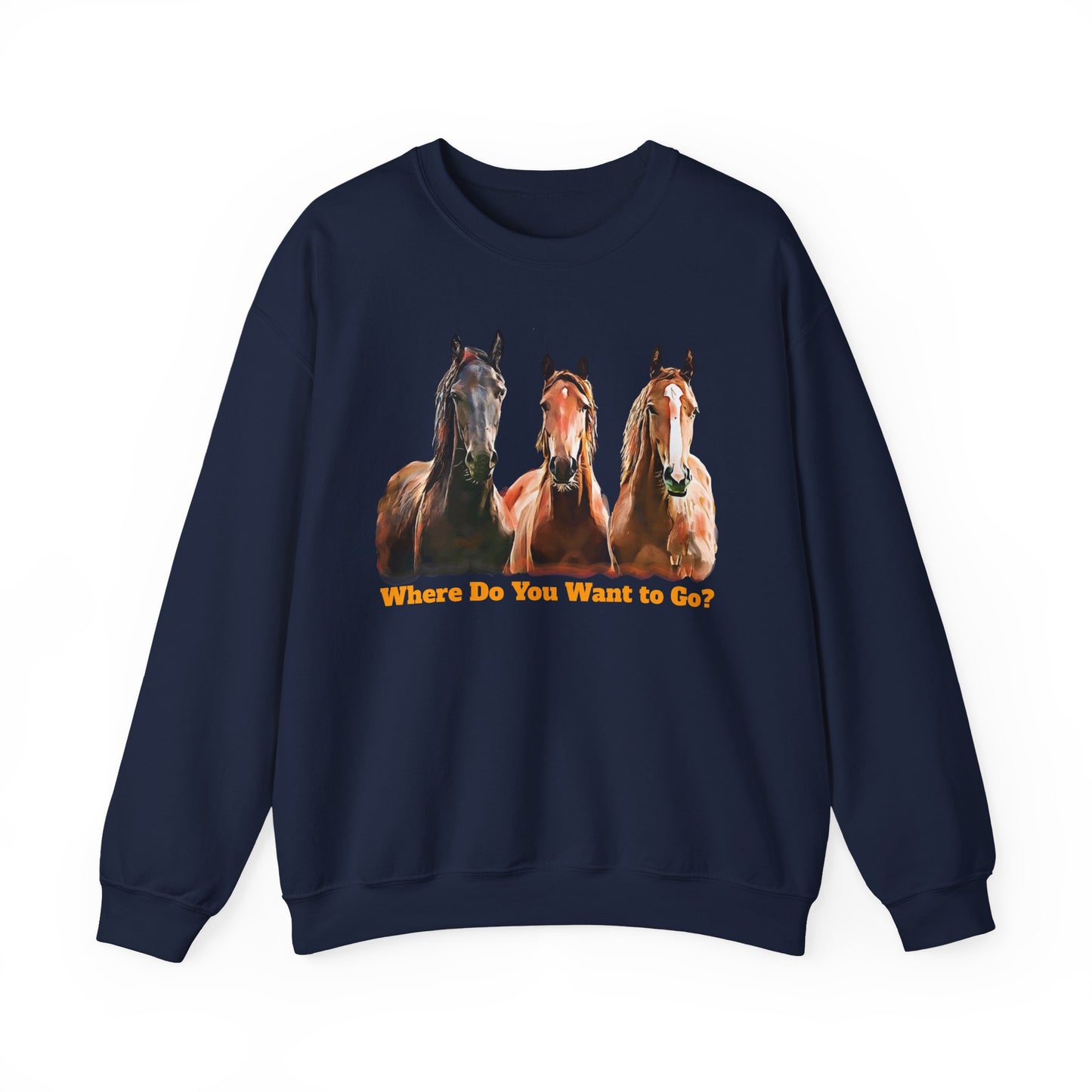 Horse Trio Crewneck Sweatshirt – Three Horses Graphic Pullover