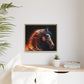 Fiery Stallion Horse Wall Art- Framed Matte Canvas