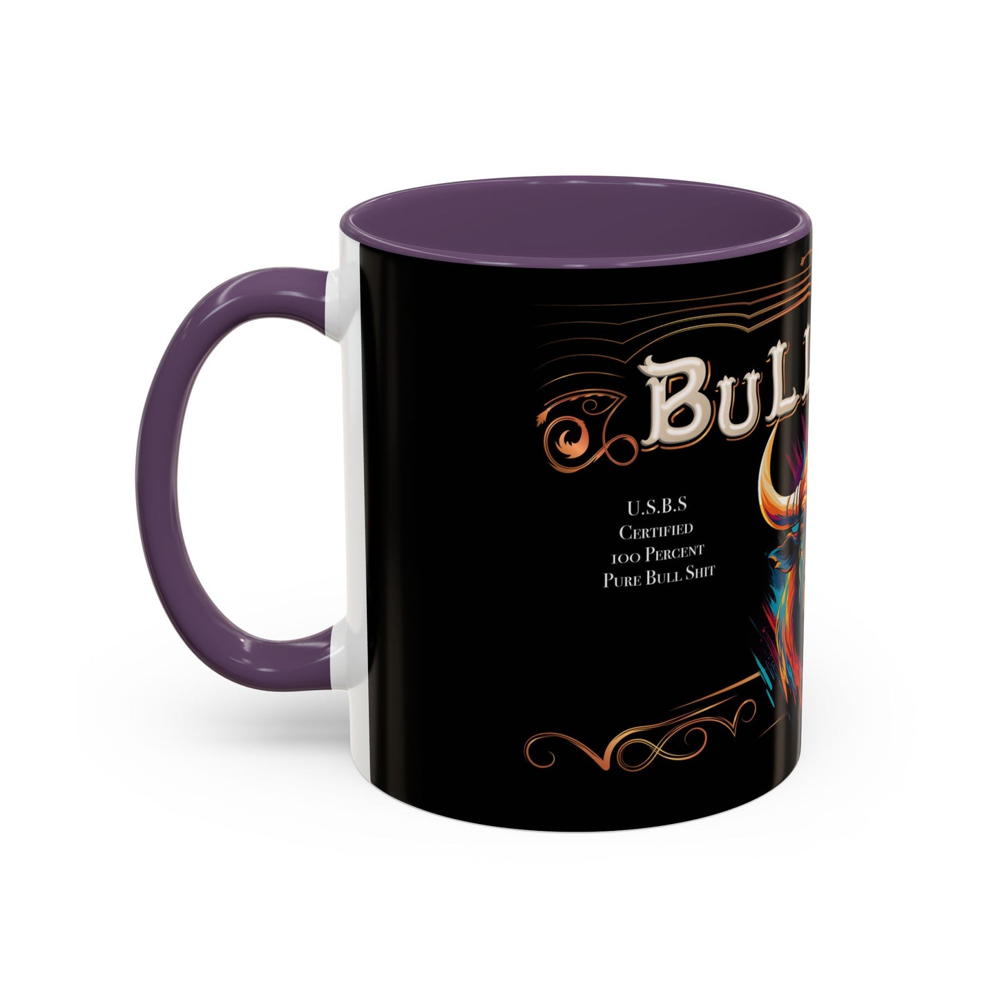 Bull Shit Coffee Mug - Colorful Bull Illustration Accent Mug (11/15oz)