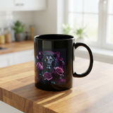 Lion with Purple Roses Mug — Gothic Floral Coffee Cup (11oz/15oz)