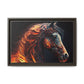 Fiery Stallion Horse Wall Art- Framed Matte Canvas
