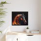 Fiery Stallion Horse Wall Art- Framed Matte Canvas