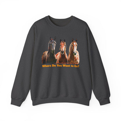 Horse Trio Crewneck Sweatshirt – Three Horses Graphic Pullover