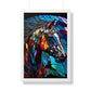 Stained Glass Horse Framed Poster – Colorful Equine Art Print