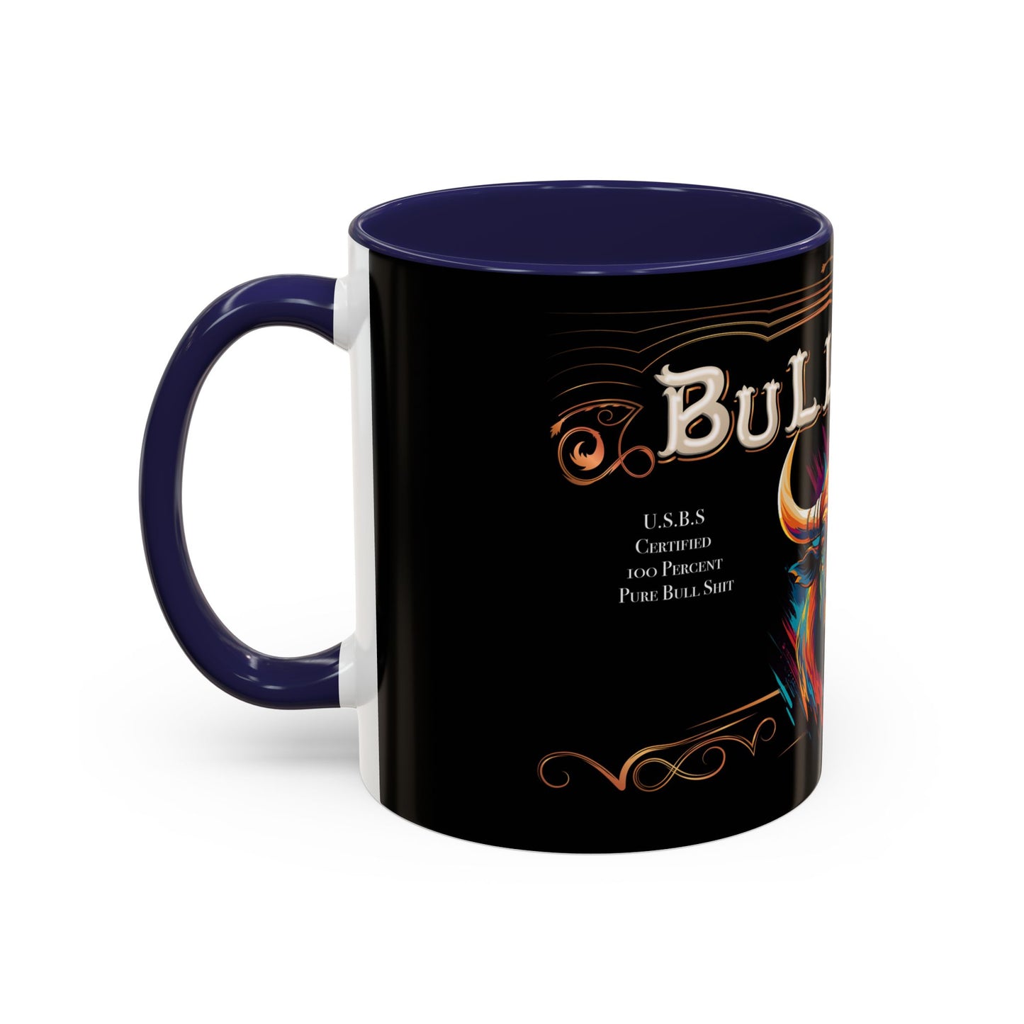Bull Shit Coffee Mug - Colorful Bull Illustration Accent Mug (11/15oz)