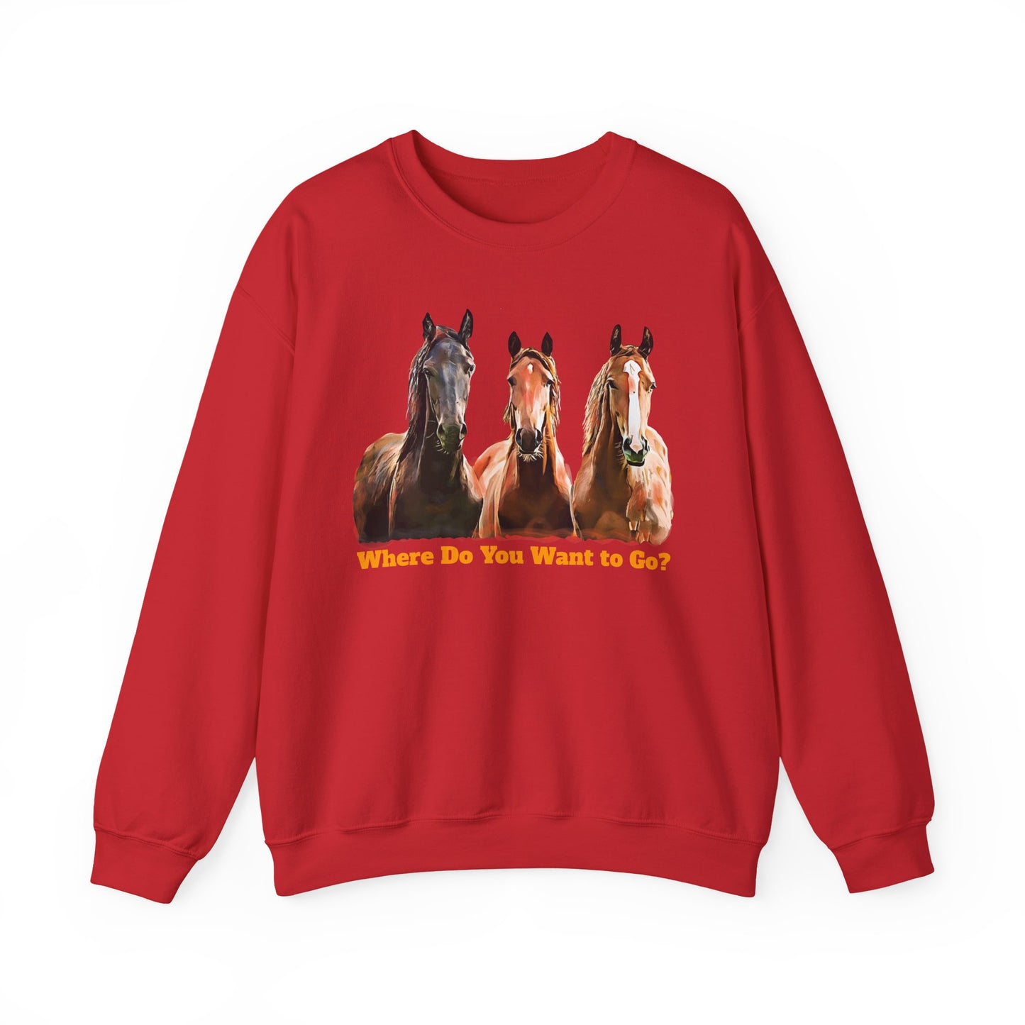 Horse Trio Crewneck Sweatshirt – Three Horses Graphic Pullover