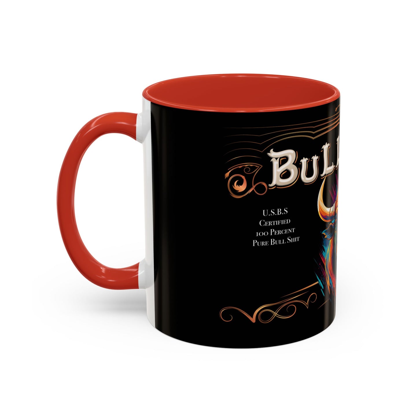 Bull Shit Coffee Mug - Colorful Bull Illustration Accent Mug (11/15oz)