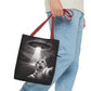 Alien Abduction Cat Tote Bag — Funny UFO Selfie Canvas Tote