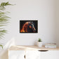 Fiery Stallion Horse Wall Art- Framed Matte Canvas