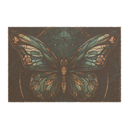 Butterfly Welcome Doormat — Vintage Botanical Coir Mat