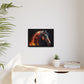 Fiery Stallion Horse Wall Art- Framed Matte Canvas