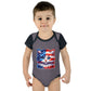 American Flag Kitten Infant Bodysuit — Patriotic Baby Onesie