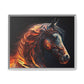 Fiery Stallion Horse Wall Art- Framed Matte Canvas