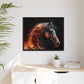 Fiery Stallion Horse Wall Art- Framed Matte Canvas