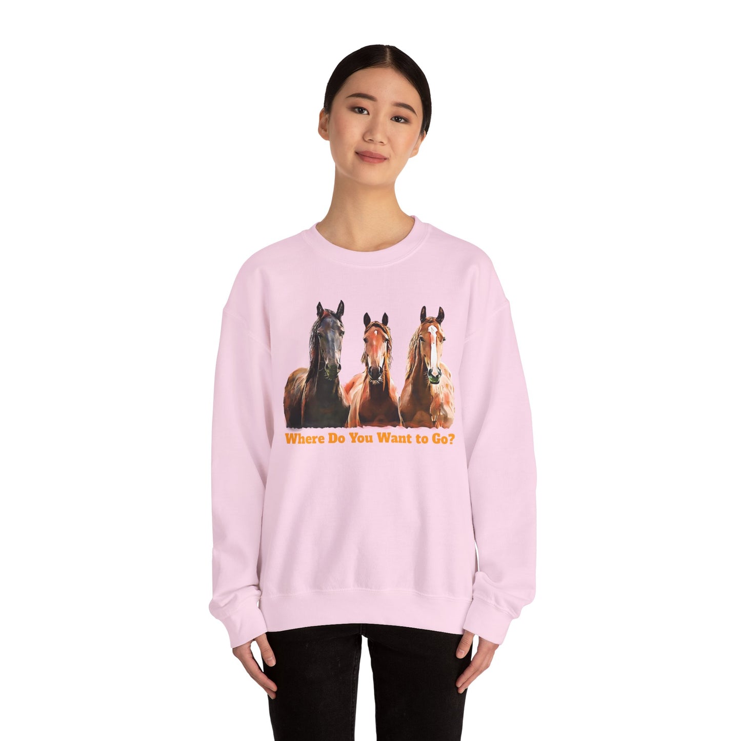 Horse Trio Crewneck Sweatshirt – Three Horses Graphic Pullover