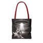 Alien Abduction Cat Tote Bag — Funny UFO Selfie Canvas Tote