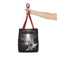 Alien Abduction Cat Tote Bag — Funny UFO Selfie Canvas Tote