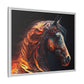 Fiery Stallion Horse Wall Art- Framed Matte Canvas