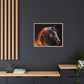 Fiery Stallion Horse Wall Art- Framed Matte Canvas