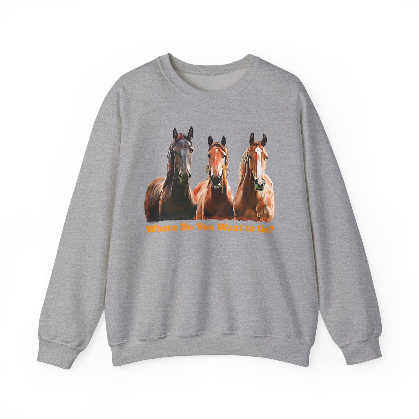 Horse Trio Crewneck Sweatshirt – Three Horses Graphic Pullover