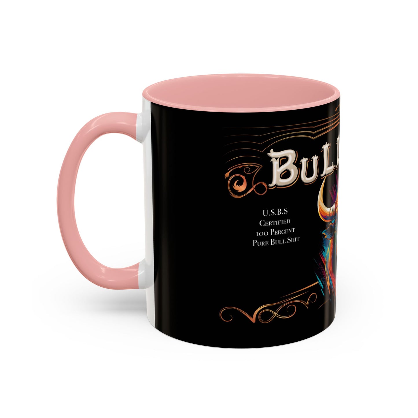 Bull Shit Coffee Mug - Colorful Bull Illustration Accent Mug (11/15oz)