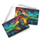 Stained Glass Cat Clutch Bag — Colorful Rainbow Cat Wristlet Purse